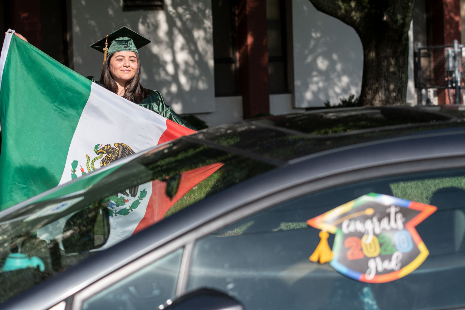 Drive-thru graduation at Penn-Griffin School of the Arts
